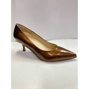 NEW BUTTER softly patent heeled sandal in brass